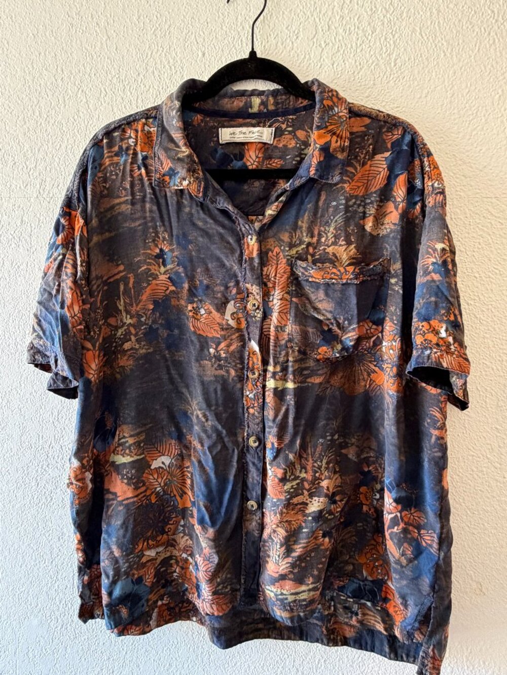 Free People | We the Free Floral Button Down Shared Good Vibes Shirt
